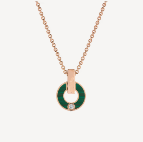 [Charm Aries Jewelry]GARI NECKLACE PINK GOLD MALACHITE