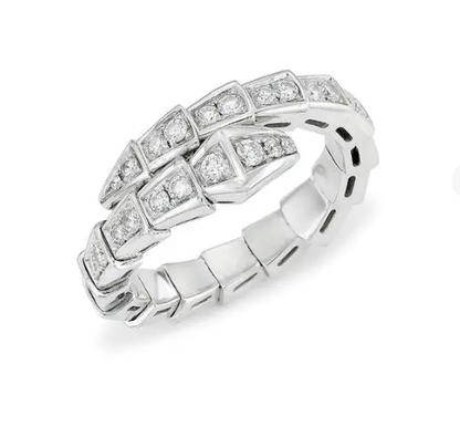 [Charm Aries Jewelry]SERPENTI RING SILVER DIAMOND PAVED 4MM