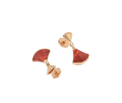 [Charm Aries Jewelry]DREAM Carnelian PINK GOLD EARRINGS