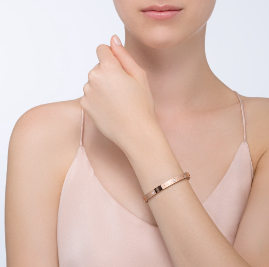 [Charm Aries Jewelry]LOVE BRACELET 6.1MM 4 DIAMONDS
