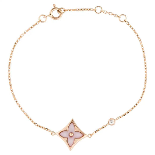 [Charm Aries Jewelry]STAR 1 DIAMOND PINK GOLD BRACELET
