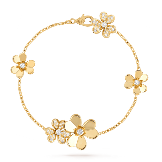 [Charm Aries Jewelry]FRIVOLE GOLD 5 FLOWERS BRACELET
