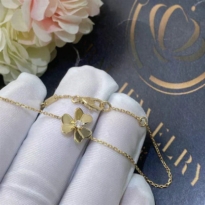 [Charm Aries Jewelry]FRIVOLE GOLD FLOWER PINK MALACHITE BRACELET
