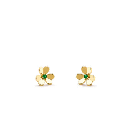 [Charm Aries Jewelry]FRIVOLE  FLOWER MALACHITE EARRINGS
