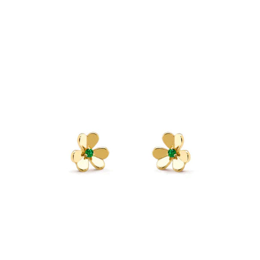 [Charm Aries Jewelry]FRIVOLE  FLOWER MALACHITE EARRINGS