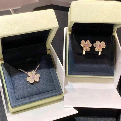 [Charm Aries Jewelry]FRIVOLE ROSE GOLD FLOWER DIAMOND NECKLACE