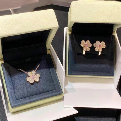 [Charm Aries Jewelry]FRIVOLE ROSE GOLD FLOWER DIAMOND NECKLACE