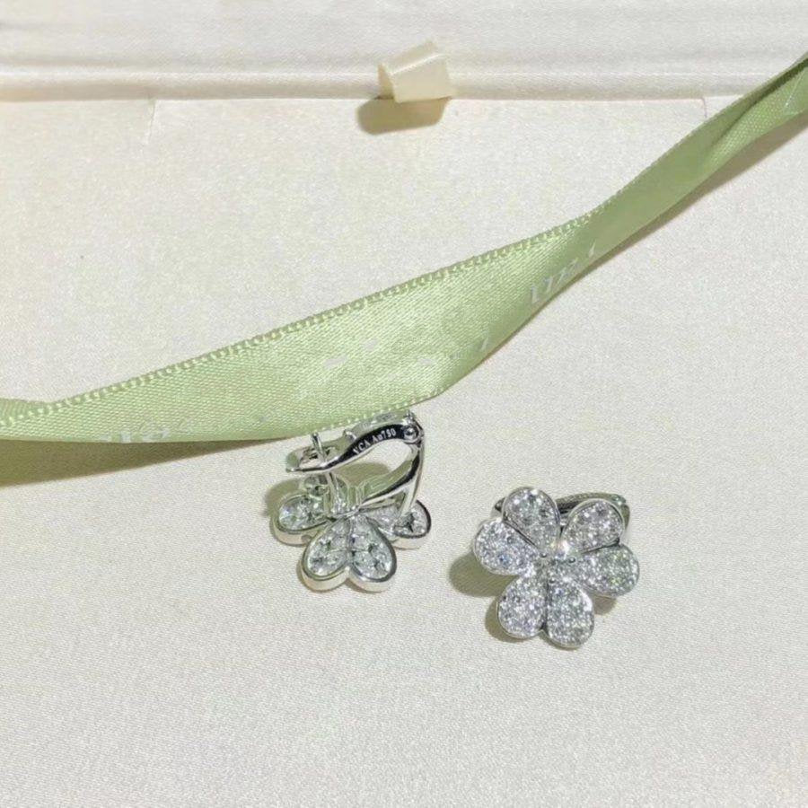 [Charm Aries Jewelry]FRIVOLE SILVER FLOWER DIAMOND EARRINGS