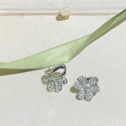 [Charm Aries Jewelry]FRIVOLE SILVER FLOWER DIAMOND EARRINGS