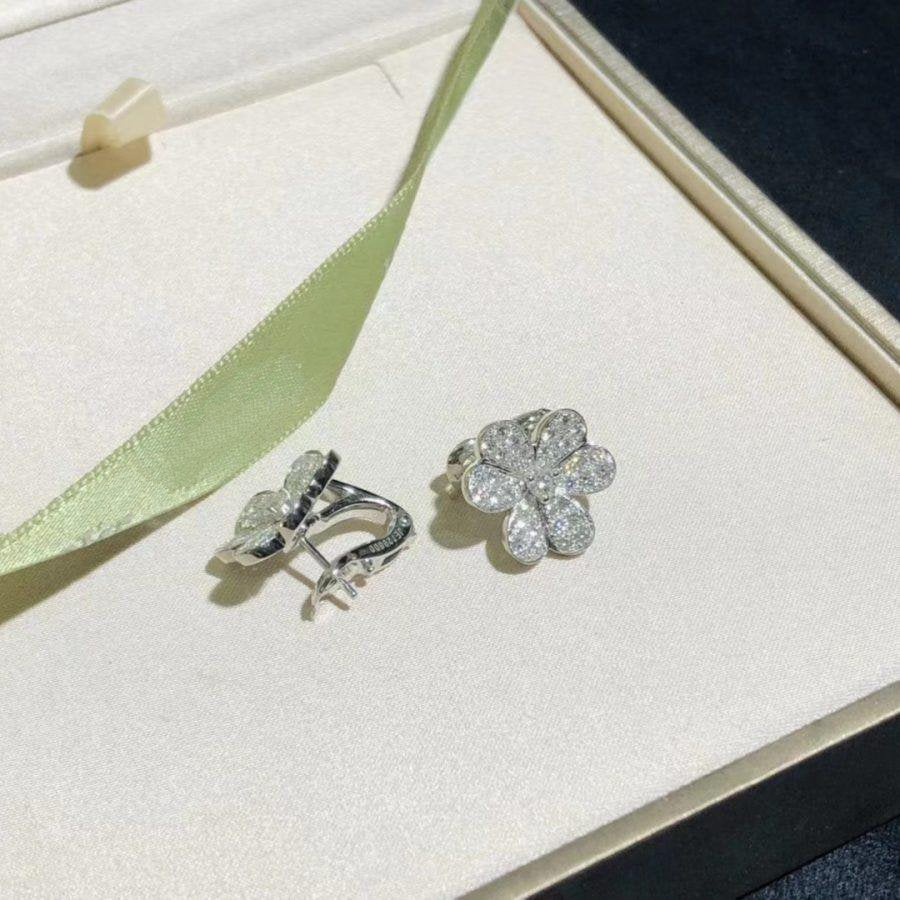 [Charm Aries Jewelry]FRIVOLE SILVER FLOWER DIAMOND EARRINGS