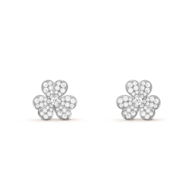 [Charm Aries Jewelry]FRIVOLE SILVER FLOWER DIAMOND EARRINGS