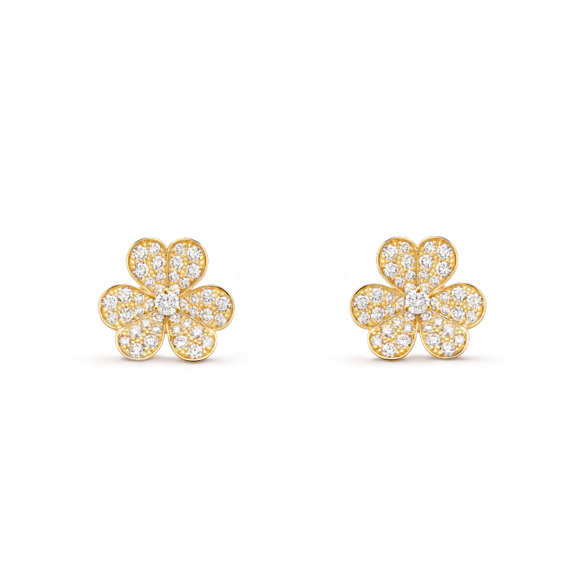 [Charm Aries Jewelry]FRIVOLE GOLD FLOWER DIAMOND EARRINGS
