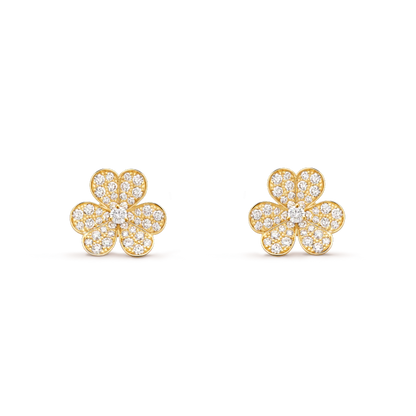[Charm Aries Jewelry]FRIVOLE GOLD FLOWER DIAMOND EARRINGS