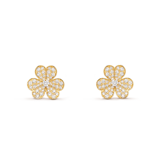 [Charm Aries Jewelry]FRIVOLE GOLD FLOWER DIAMOND EARRINGS