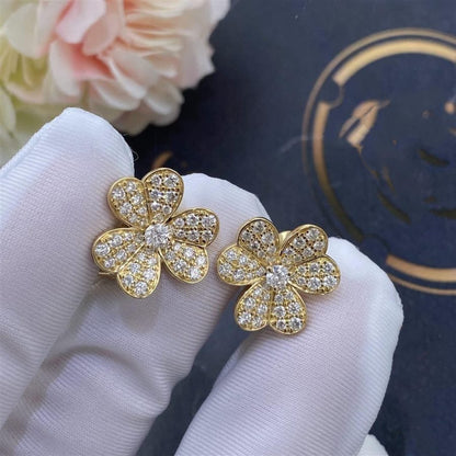 [Charm Aries Jewelry]FRIVOLE GOLD FLOWER DIAMOND EARRINGS