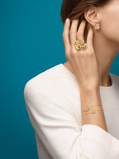 [Charm Aries Jewelry]FRIVOLE GOLD FLOWER DIAMOND EARRINGS