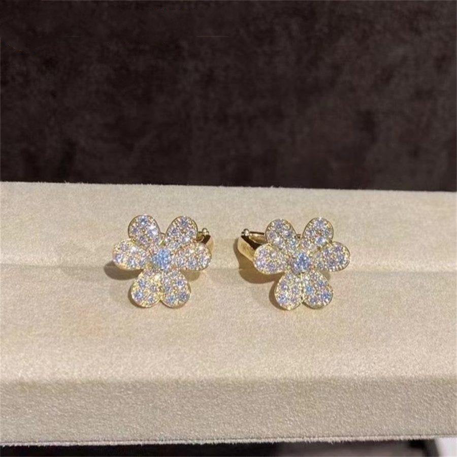 [Charm Aries Jewelry]FRIVOLE GOLD FLOWER DIAMOND EARRINGS