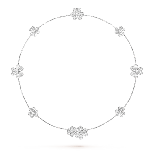 [Charm Aries Jewelry]FRIVOLE SILVER 9 FLOWERS NECKLACE