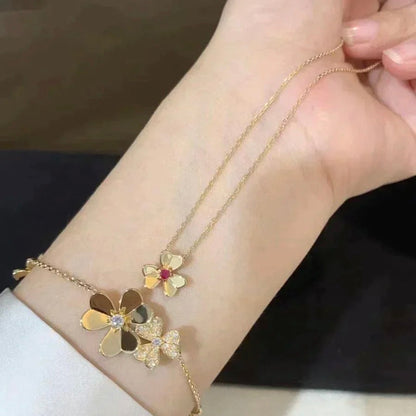 [Charm Aries Jewelry]FRIVOLE GOLD FLOWER NECKLACE