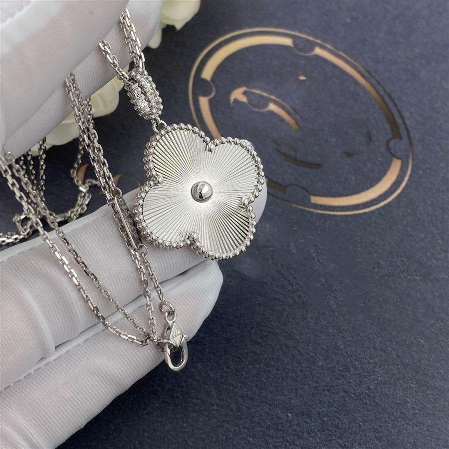 [Charm Aries Jewelry]CLOVER 25MM SILVER BIG CLOVER NECKLACE