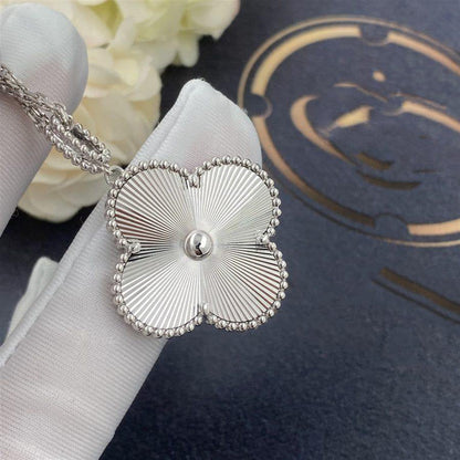[Charm Aries Jewelry]CLOVER 25MM SILVER BIG CLOVER NECKLACE