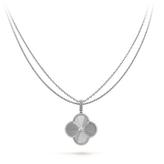 [Charm Aries Jewelry]CLOVER 25MM SILVER BIG CLOVER NECKLACE