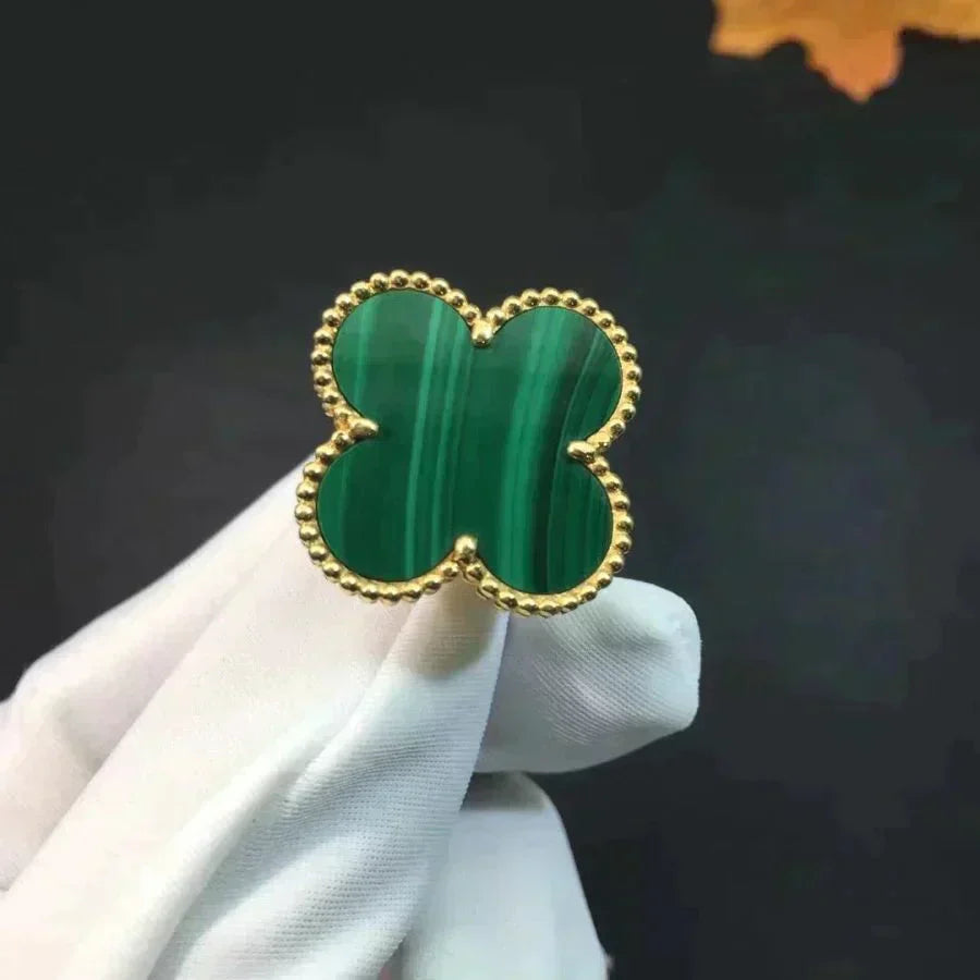 [Charm Aries Jewelry]CLOVER MALACHITE RING