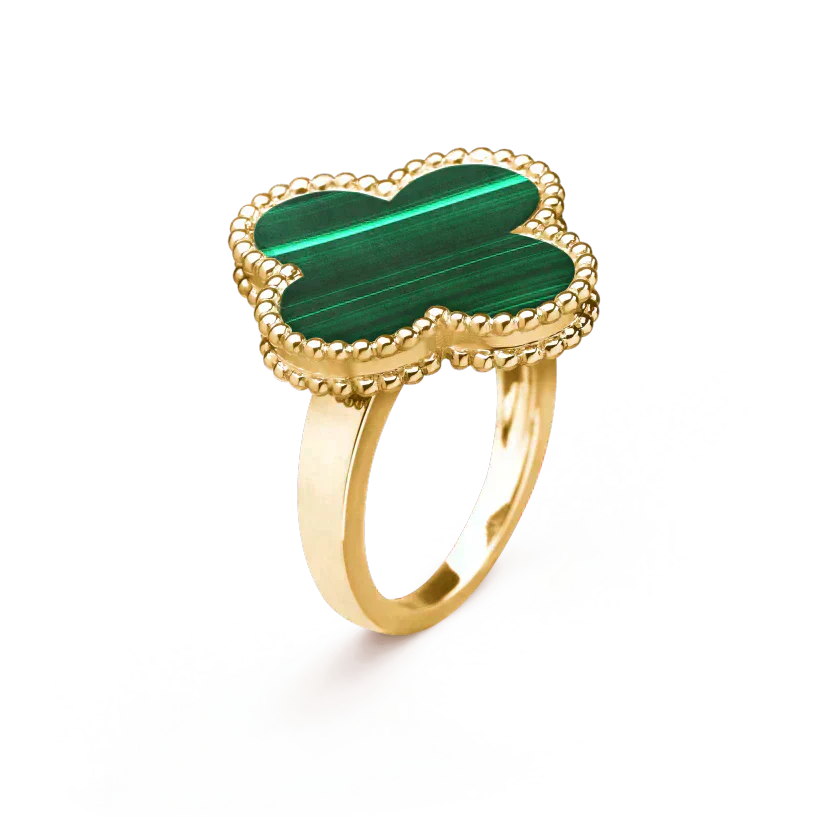 [Charm Aries Jewelry]CLOVER MALACHITE RING