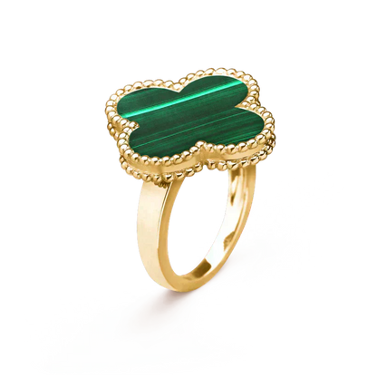[Charm Aries Jewelry]CLOVER MALACHITE RING