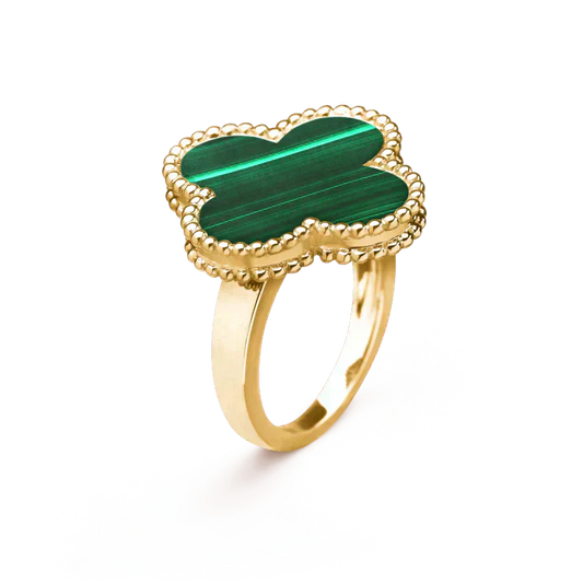 [Charm Aries Jewelry]CLOVER MALACHITE RING