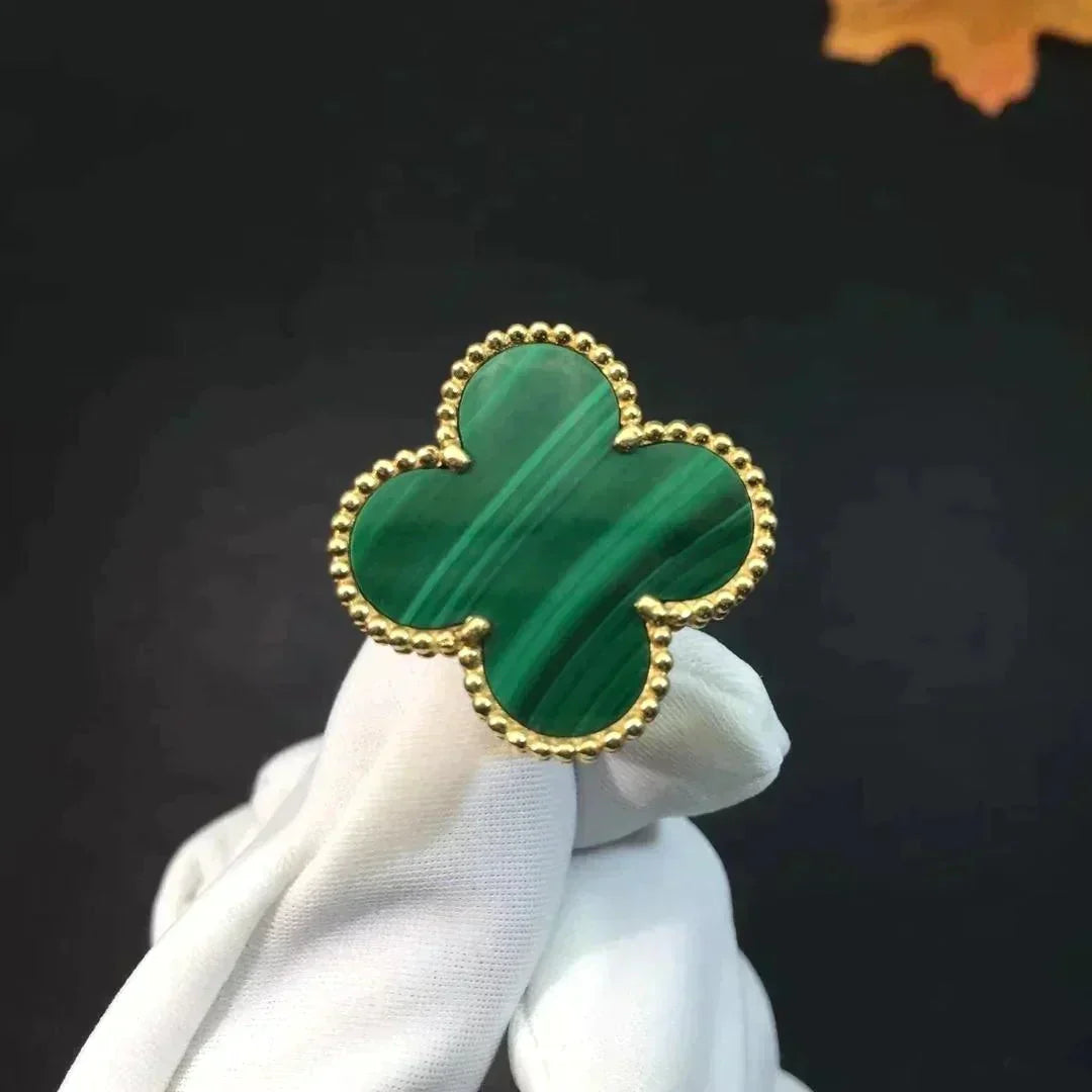 [Charm Aries Jewelry]CLOVER MALACHITE RING