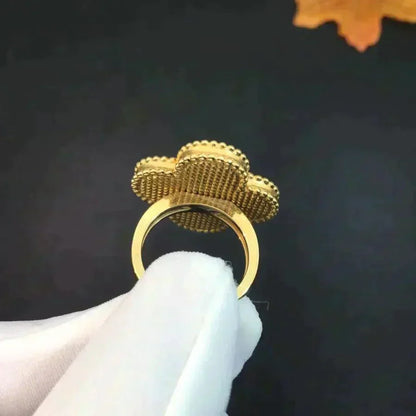 [Charm Aries Jewelry]CLOVER MALACHITE RING
