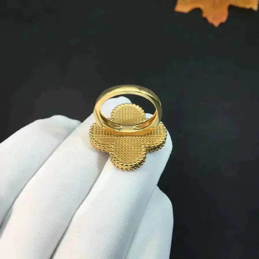 [Charm Aries Jewelry]CLOVER MALACHITE RING