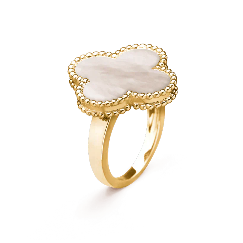 [Charm Aries Jewelry]CLOVER WHITE MOP RING