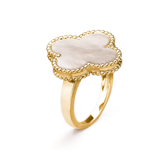 [Charm Aries Jewelry]CLOVER WHITE MOP RING