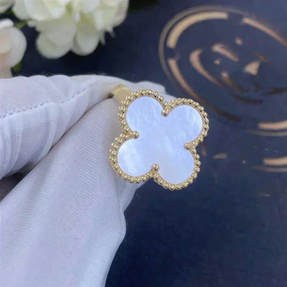 [Charm Aries Jewelry]CLOVER WHITE MOP RING