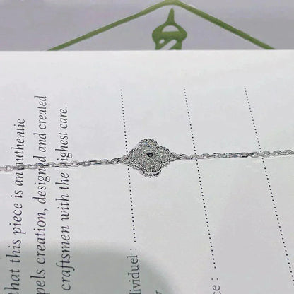 [Charm Aries Jewelry]CLOVER  SINGLE FLOWER BRACELET SILVER