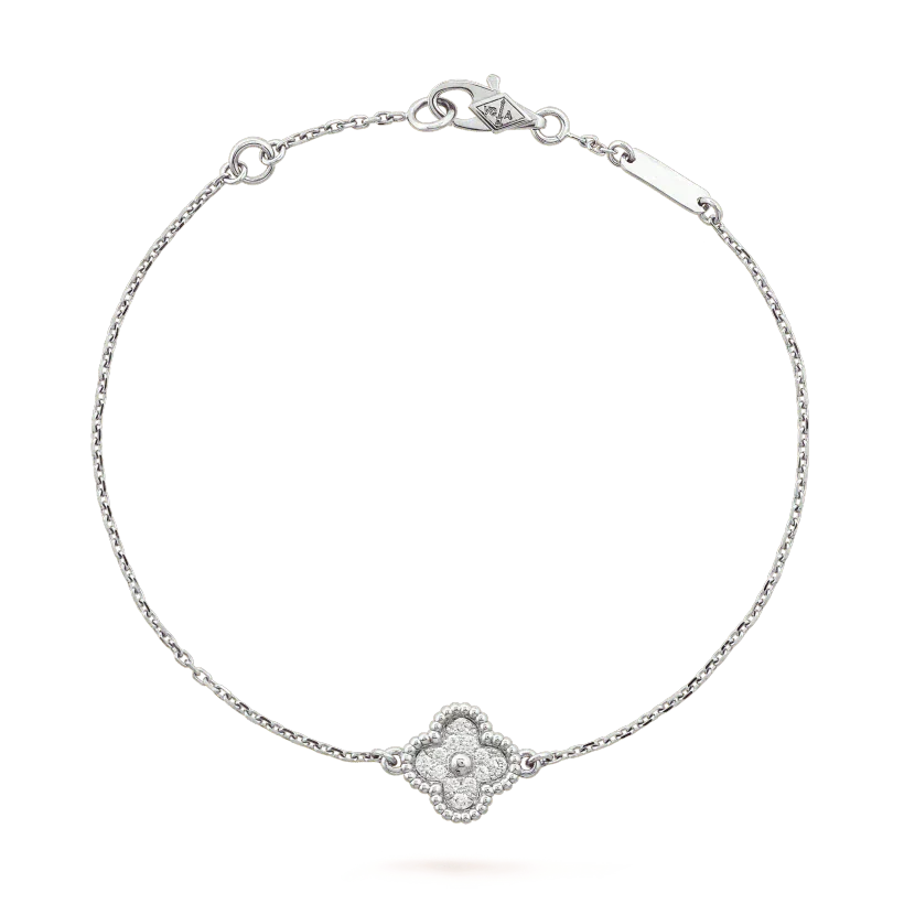 [Charm Aries Jewelry]CLOVER  SINGLE FLOWER BRACELET SILVER