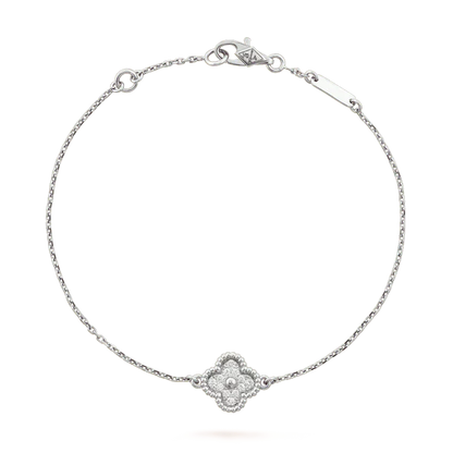 [Charm Aries Jewelry]CLOVER  SINGLE FLOWER BRACELET SILVER
