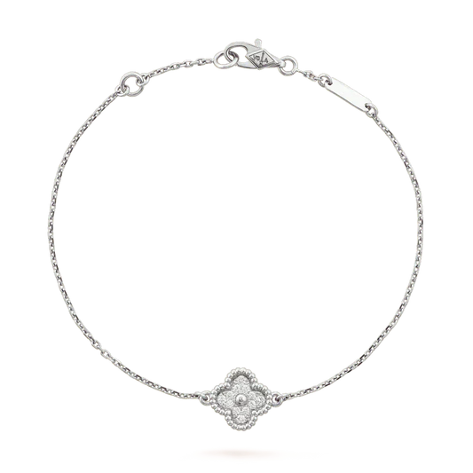 [Charm Aries Jewelry]CLOVER  SINGLE FLOWER BRACELET SILVER