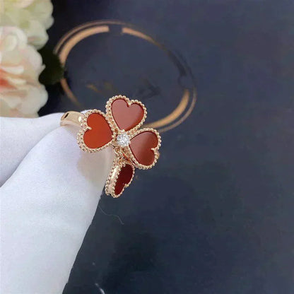 [Charm Aries Jewelry]SWEET CLOVER CARNELIAN RING