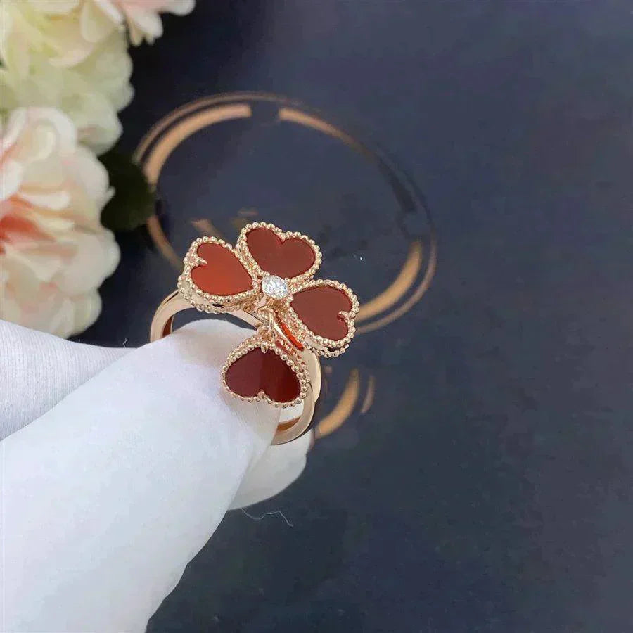 [Charm Aries Jewelry]SWEET CLOVER CARNELIAN RING