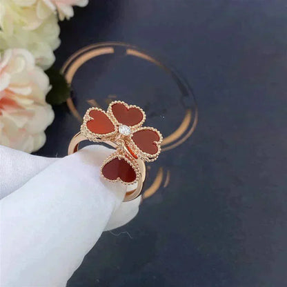[Charm Aries Jewelry]SWEET CLOVER CARNELIAN RING