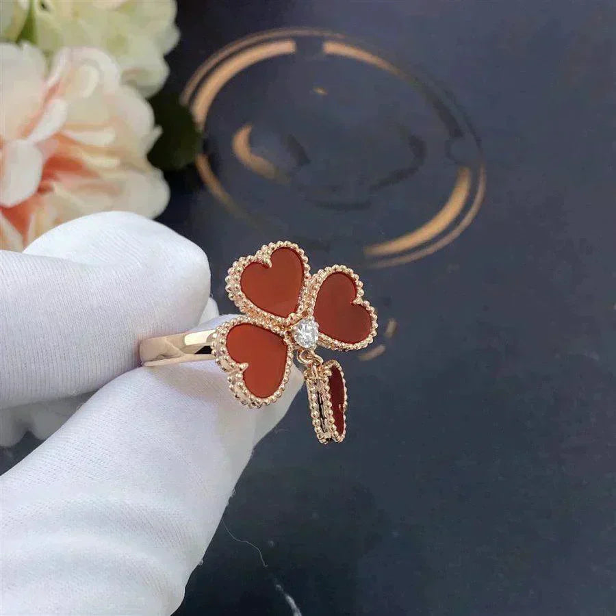 [Charm Aries Jewelry]SWEET CLOVER CARNELIAN RING