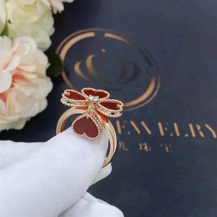 [Charm Aries Jewelry]SWEET CLOVER CARNELIAN RING