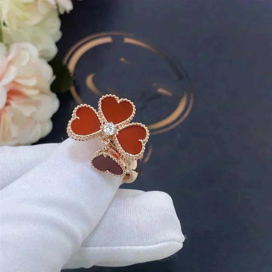 [Charm Aries Jewelry]SWEET CLOVER CARNELIAN RING