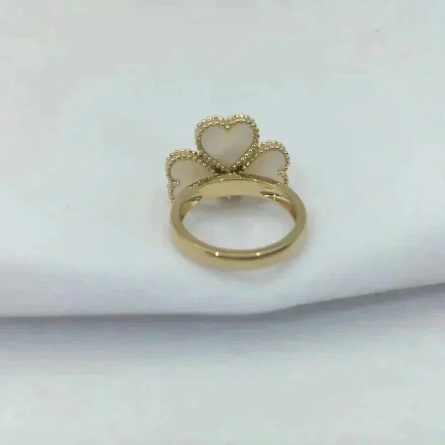 [Charm Aries Jewelry]SWEET CLOVER WHITE MOP RING