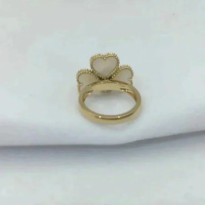 [Charm Aries Jewelry]SWEET CLOVER WHITE MOP RING