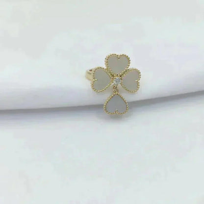 [Charm Aries Jewelry]SWEET CLOVER WHITE MOP RING