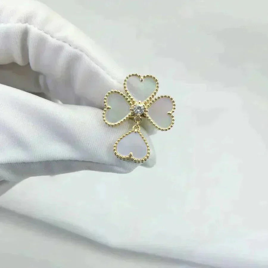 [Charm Aries Jewelry]SWEET CLOVER WHITE MOP RING